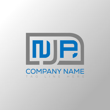 NJP Logo letter monogram with diamond shape design template.
