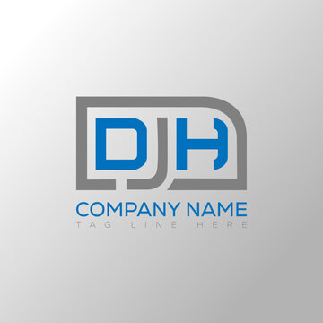 OJH Logo letter monogram with diamond shape design template.
