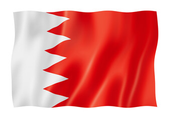 Bahrain flag isolated on white