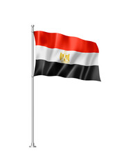 Egyptian flag isolated on white