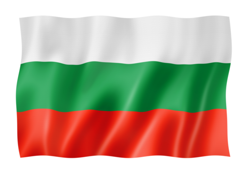 Bulgarian flag isolated on white
