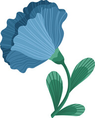 Dark blue flower. Illustration