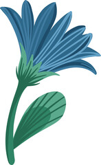 Dark blue flower. Illustration