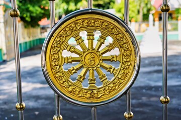 Dharmachakra; Wheel of Dhamma, Budish Thailand - 564546621