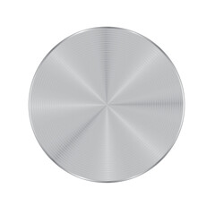 Round metal button isolated on a white background