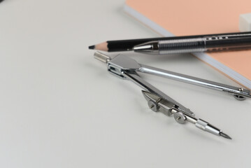 Fototapeta premium Geometry Compass Math and Pencil Photography