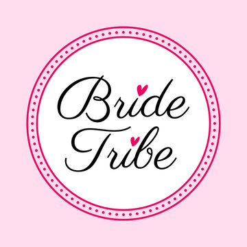 Bride tribe wedding decoration party sticker icon sign design vector