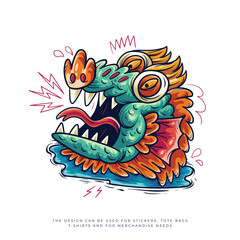 colorful abstract cute monster vector illustration design