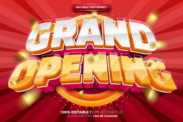 Grand  Opening 3d editable text effect