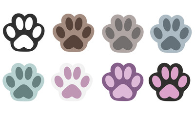 cat paw vector collection animal cat paw hand