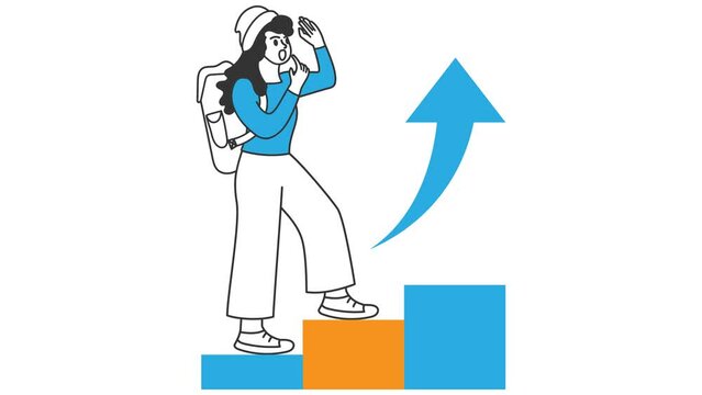 Persomal growth motion graphic design animation. Online Course Activities videos