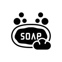 Black solid icon for soap