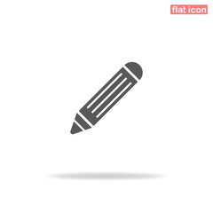 Stationery pencil simple vector icon. Silhouette icon. Minimalistic style.
