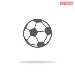 Obraz premium Soccer ball simple vector icon. Silhouette icon. Minimalistic style. 