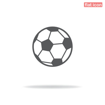 Soccer ball simple vector icon. Silhouette icon. Minimalistic style.
