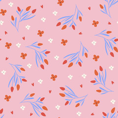 Seamless pattern with flowers. Vector illustrations