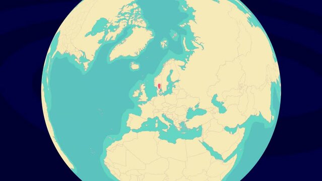 Zooming To Randers Location On Stylish World Globe