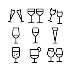 wine glasses icon or logo isolated sign symbol vector illustration - high quality black style vector icons