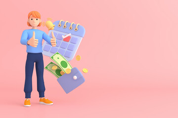 Tax Day Reminder Concept. Businessman submit tax by online concept, online tax payment and report. Business income. 3d illustration.