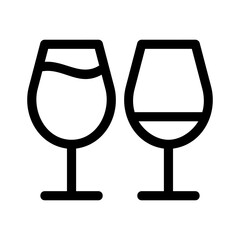 wine glasses icon or logo isolated sign symbol vector illustration - high quality black style vector icons