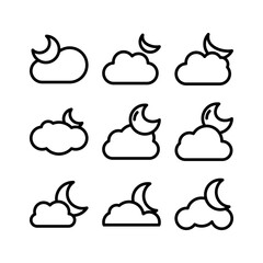 cloud icon or logo isolated sign symbol vector illustration - high quality black style vector icons