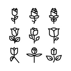 Fototapeta premium rose icon or logo isolated sign symbol vector illustration - high quality black style vector icons