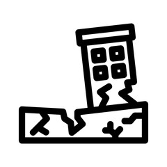 earthquake icon or logo isolated sign symbol vector illustration - high quality black style vector icons