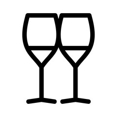 wine glasses icon or logo isolated sign symbol vector illustration - high quality black style vector icons