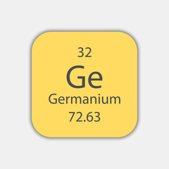 Germanium symbol. Chemical element of the periodic table. Vector illustration.