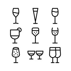 wine glasses icon or logo isolated sign symbol vector illustration - high quality black style vector icons