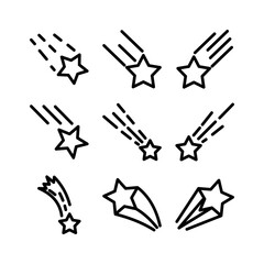 falling star icon or logo isolated sign symbol vector illustration - high quality black style vector icons