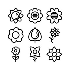 flower icon or logo isolated sign symbol vector illustration - high quality black style vector icons