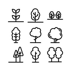 tree icon or logo isolated sign symbol vector illustration - high quality black style vector icons