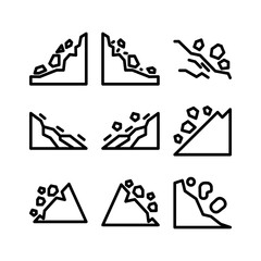 landslide icon or logo isolated sign symbol vector illustration - high quality black style vector icons