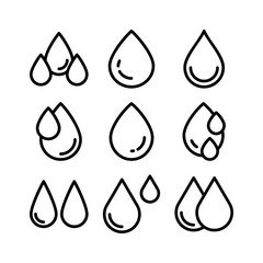 rain drop icon or logo isolated sign symbol vector illustration - high quality black style vector icons