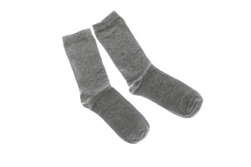 Grey cotton socks isolated png file