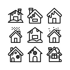 snow house icon or logo isolated sign symbol vector illustration - high quality black style vector icons