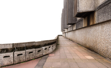Isolated PNG cutout of a brutalist street on a transparent background, ideal for photobashing,...
