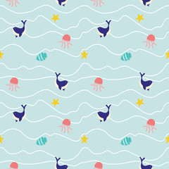 Under the Sea with blue background