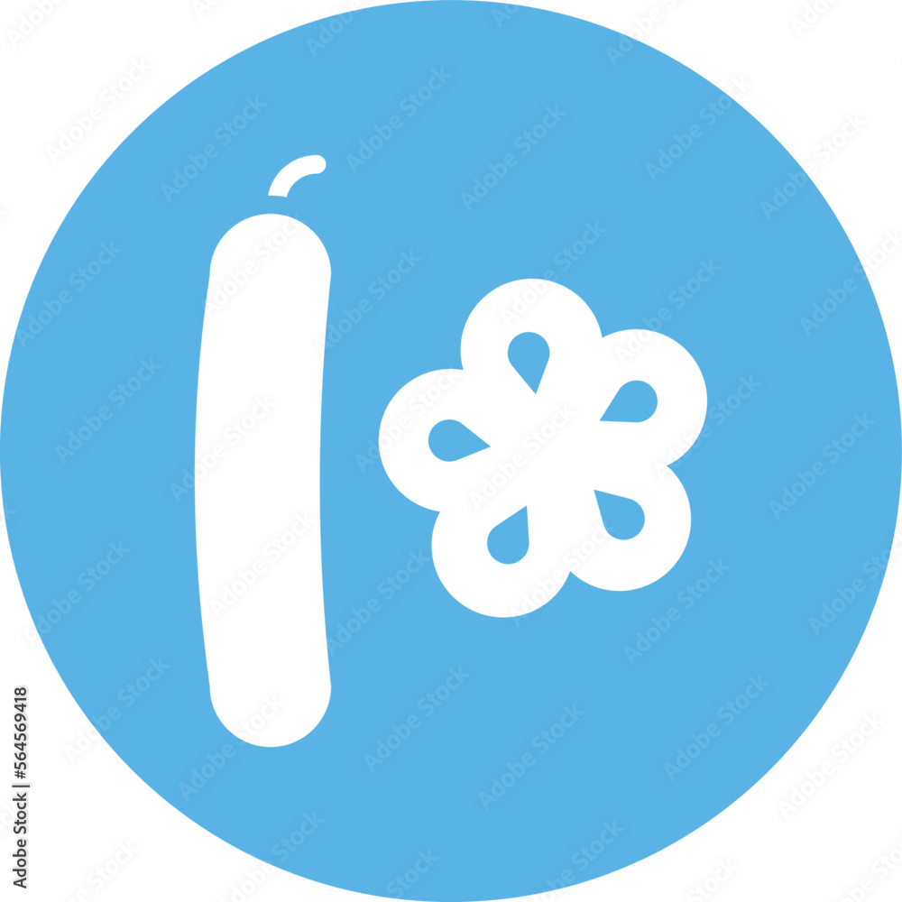 Sticker  Cucumber Vector Icon
