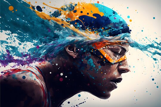 Swimming poster of an athlete underwater