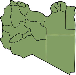 doodle freehand drawing of libya map.