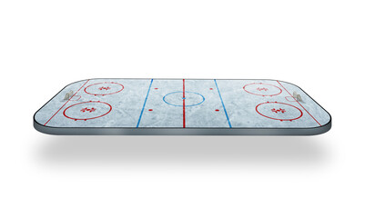 hockey field from above - texture isolated on free PNG background. 3D in cell phone form
