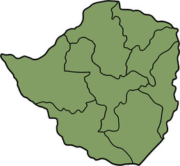 Obraz premium doodle freehand drawing of zimbabwe map.