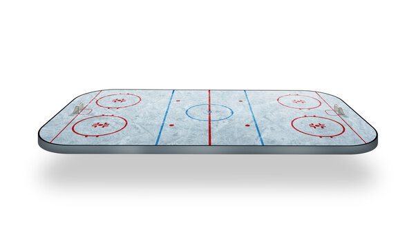 hockey field from above - texture isolated on free PNG background. 3D in cell phone form - Powered by Adobe