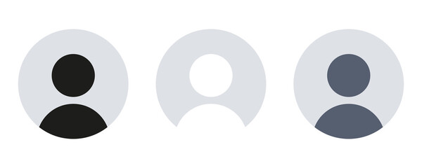 User profile icon set isolated. User profile sign or symbol transparent background.