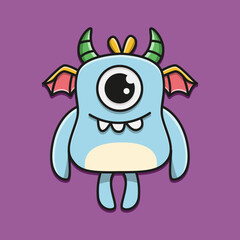 Monster character cartoon illustration design