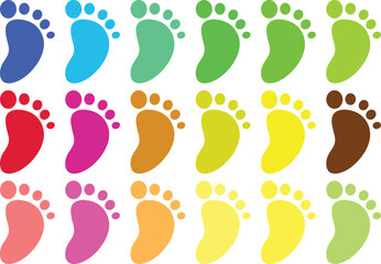 Fototapeta na wymiar Baby footprints vector