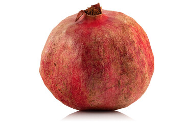 Ripe pomegranate on a white background
