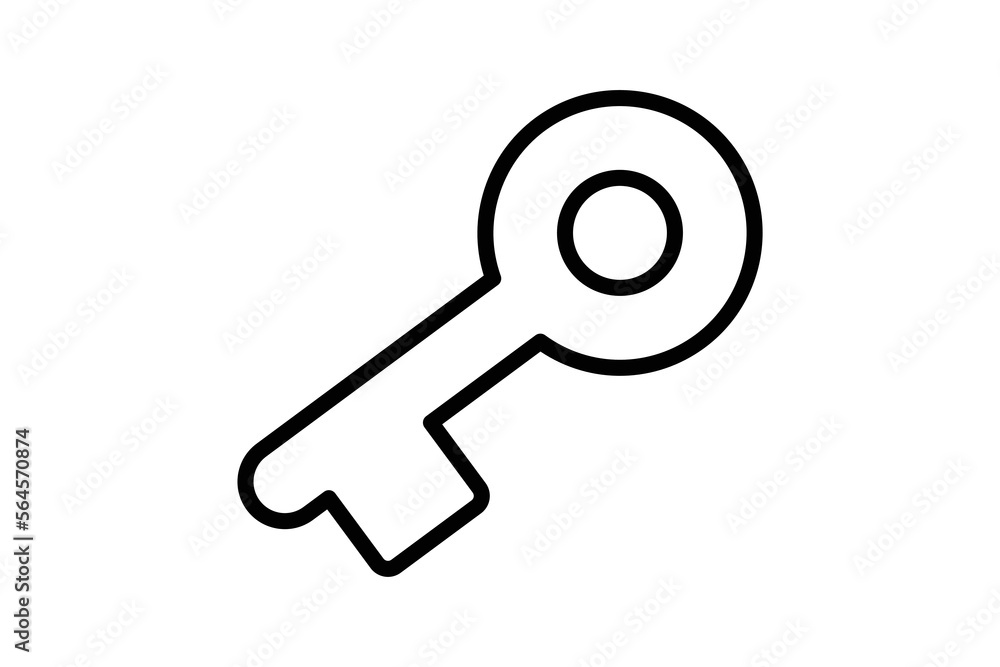 Poster key icon illustration. icon related to security. line icon style. simple vector design editable